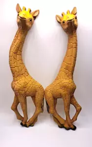 Giraffe in plastica stampata vintage anni '70 Homco 3D appendici da parete arredamento retrò alti 18 - Foto 1 di 5