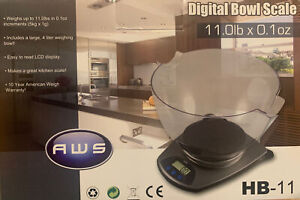 American Weigh Scale HB11 Digital Bowl Scale 11lb x 0.1oz.Black NEW