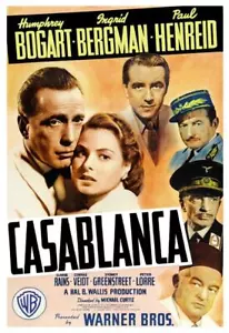 Bogart Casablanca Movie Poster Print 17 X 12 Reproduction - Picture 1 of 1