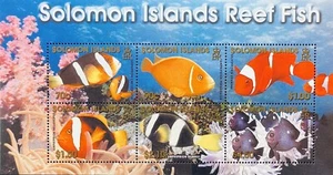 SOLOMON ISLANDS REEF FISH STAMPS SHEET 2001 MNH OCEAN MARINE LIFE SEA TROPICAL - Picture 1 of 1