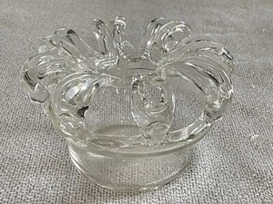 Antique Blown Glass Bride's Bank Flower Frog Art Nouveau Vase Crown Art Glass - Picture 1 of 10