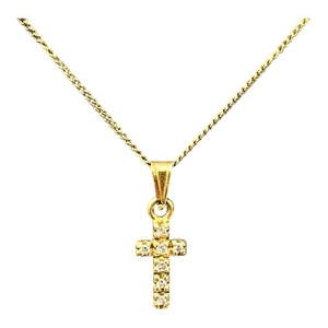 18ct 18K Yellow Gold Brilliant Cut Diamond Crucifix Cross Pendant TDW 0.14ct New - Picture 1 of 8