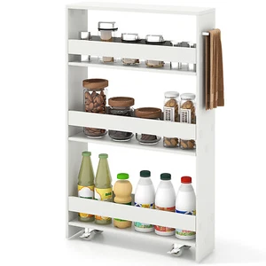 Slim Rolling Storage Cart 4-Tier Narrow Storage Cart on Wheels for Kitchen - Picture 1 of 10