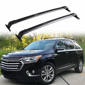 Barras transversales de techo de 220 libras aptas para equipaje Chevrolet Traverse 2018-2021 negro - Imagen 1 de 17