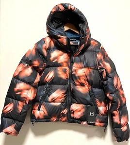 Under Armour Women's Black Floral Duck Down 700 Hooded Puffer Jacket Small NWT - Picture 1 of 23