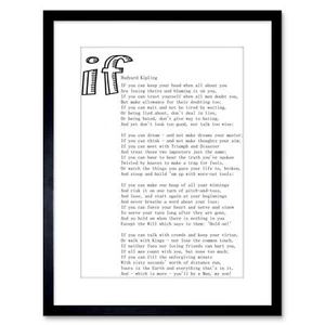 Quote Motivation Rudyard Kipling If White Framed Wall Art Print 9X7 In - Picture 1 of 25