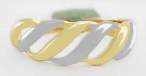 DOME STYLE RING 14K YELLOW & WHITE GOLD - New With Tag - Picture 1 of 5