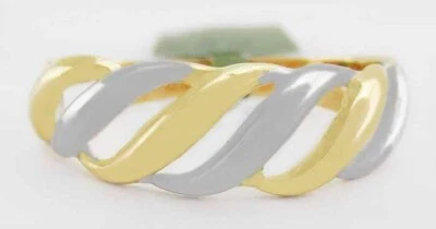 DOME STYLE RING 14K YELLOW & WHITE GOLD - New With Tag - Image 1 of 4