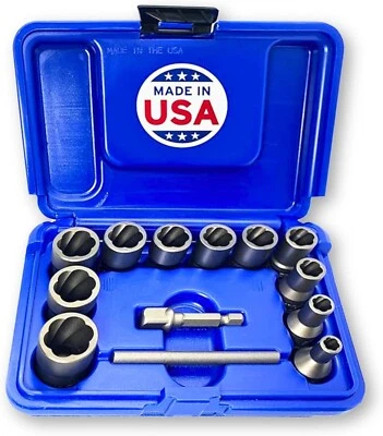 Bolt Extractor Set Impact for Stripped Rounded Frozen Rust Lug Nut Bolt Removal Foto 1 de 4