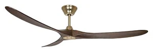 Ceiling fan with Remote Eco Genuino XL Brass Walnut DC Ceiling fan Quiet Motor - Picture 1 of 6