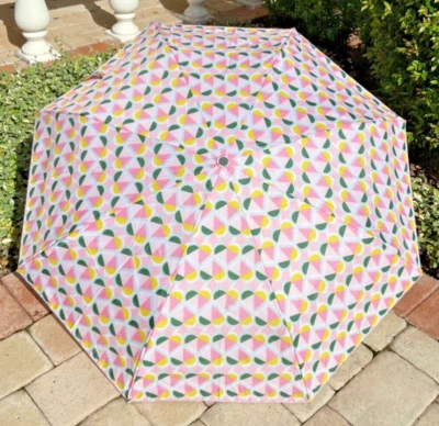 Paraguas de viaje Kate Spade GEO SPADE CIERRE AUTOMÁTICO ABIERTO NUEVO CON ETIQUETAS Foto 1 de 2