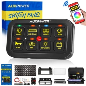 Auxpower A38 8 Gang RGB Switch Panel Automatic bluetooth APP Control For 12V-24V - Bild 1 von 12