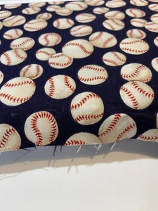 Alexander Henry Baseball 2002 Navy Blue Quilting Sewing Cotton Fabric BTY - Picture 1 of 3