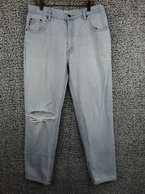 Pantalones de mezclilla vintage Bugle Boy para hombre 34x32 azul pierna ancha holgados lavado claro patinador EE. UU. AÑOS 90 Foto 1 de 4