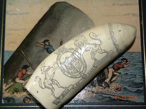 HISTORISCHE " BRANDENBURG " 5 " Scrimshaw Pottwal Zahn Harz Reproduktion - Bild 1 von 7