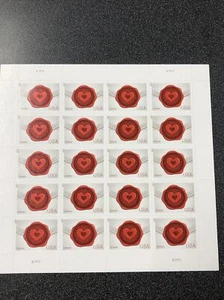 US 4741 SIGILLO CUORE CERA foglio di 20 francobolli Forever come nuovi mai incernierati - Foto 1 di 1