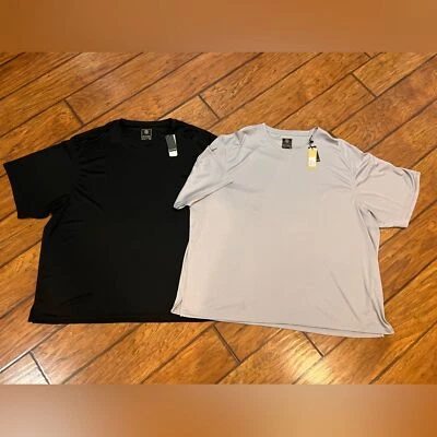FX Fusion tees mens 3X silver gray black performance stretch v neck NWT Set of 2 - Image 1 of 4