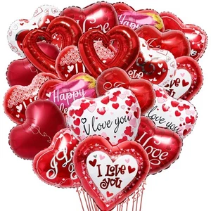 Valentine’s Day Balloons, 20Pcs Heart Shaped I Love You Balloons, Red Heart B... - Picture 1 of 7