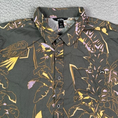 Мужская гавайская рубашка Billabong Sundays Размер XL Цветочный узор Пальмовые листья Короткий рукав Beach - Изображение 1 из 4