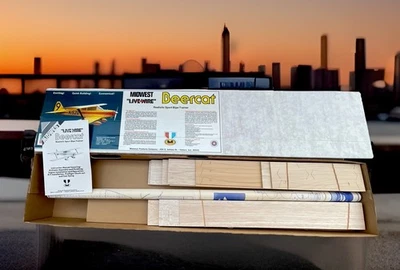 Vintage Midwest Beercat 47" W/S Balsa RC Model Airplane Kit! by Midwest Products - Image 1 of 4