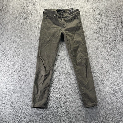 Pantalón Liverpool Para Mujer 0P Verde Algodón Chino Recto Preppy Clásico Negocios Foto 1 de 4