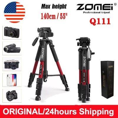 US Zomei Q111 140cm/55" Portable Tripod&Pan Head for Canon Nikon DSLR Camera DV - Image 1 of 4