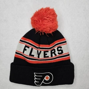 Gorro Philadelphia Flyers negro/blanco/naranja con pompón bordado logotipo NHL - Imagen 1 de 7