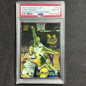 Stadium Club RC 1993 novato Chris Webber viajero frecuente mejoras #352 PSA 8 - Imagen 1 de 2
