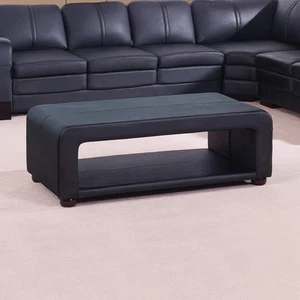 Coffee Table Upholstered PU Leather in Black Colour with open storage - Picture 1 of 8