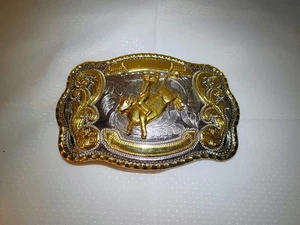 Stunning Western Bull Rider Belt Buckle - Large 5.5"x4" Alloy Metal Cowboy Rode - Picture 1 of 2