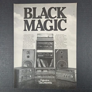 1982 Optonica Black Magic Optimum Home Stereo Vintage Print Ad Paramus NJ Audio - Bild 1 von 3