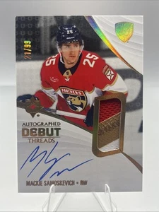 2023-24 Ultimate Collection #ADT-MS Auto Debut Threads Mackie Samoskevich /99 - Foto 1 di 15