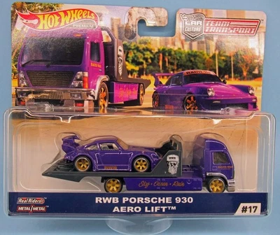Hot Wheels Premium Team Transport RWB Porsche 930 2019 con transporte aeroelevador Foto 1 de 4