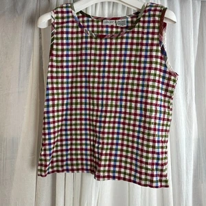 Vintage Cabin Creek Women’s Plaid Tank Top Red Green And White Size L 052233 - Picture 1 of 8