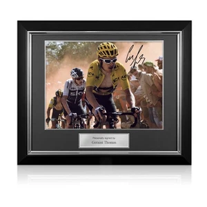 Foto firmata Geraint Thomas Tour de France 2018: angolo olandese. Cornice Deluxe - Foto 1 di 5