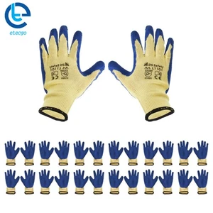 12 Pair Latex Coated Polyester Construction Gloves Protection Safety Work Gloves - Picture 1 of 8
