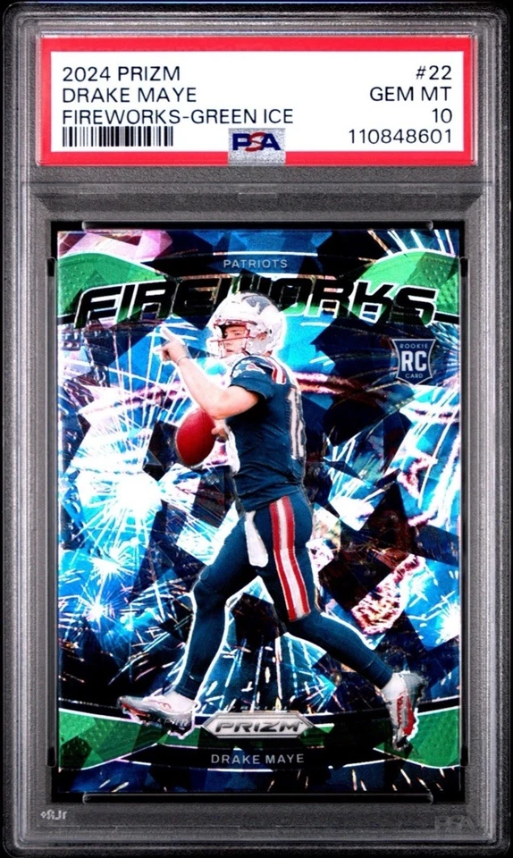 ‼️CHASER‼️ PANINI PRIZM FIREWORKS GREEN ICE DRAKE MAYE ROOKIE PSA 10 READ DESC - Image 1 of 1