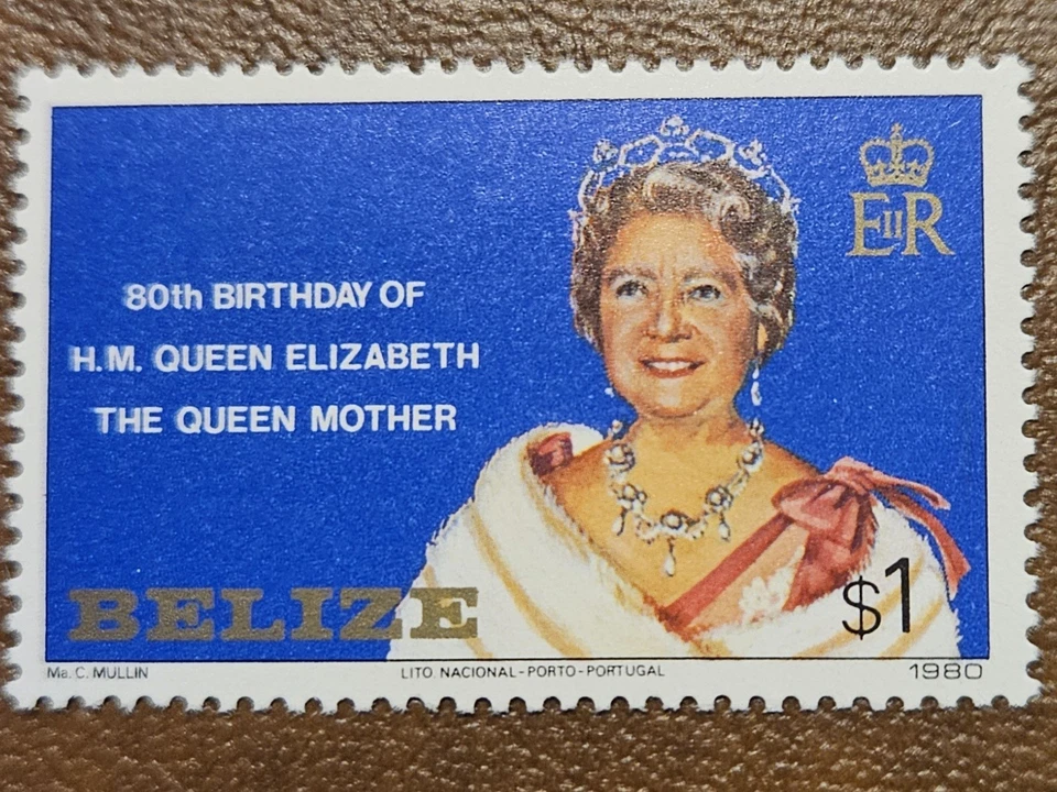 Reina Madre BELICE 1980 (Scott 523; SG 592) MNH Foto 1 de 1