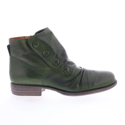 Miz Mooz Lowe-EU Womens Green Leather Zipper Ankle & Booties Boots - Image 1 of 4