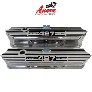 Ford FE 427 Cubic Inches Tall Polished Valve Covers - Long Plate - Ansen USA - Picture 1 of 8