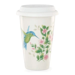 885608 Tasse de voyage en porcelaine thermique papillon prairie flottant - Photo 1 sur 4