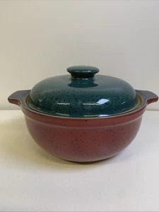 Denby Harlequin Stonewear Classic 17.5cm Diameter Casserole Dish Blue,Green, Red - Picture 1 of 6