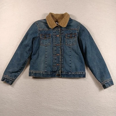 Chaqueta De Colección Gap Mujer Azul Medio Denim Camionero Sherpa Forrada Y2K Vaquera Foto 1 de 4