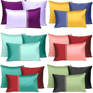 Cushion Cover Decorative Art Silk Throw Pillowcase Home Sofa Decor-Set of 3 - Picture 1 of 43