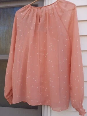 Ava & Viv Womens Blouse SizeX orange Floral Long Sleeve Silky - Image 1 of 4