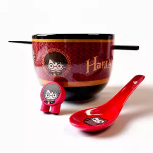 Harry Potter Ciotola Ramen Cucchiaio Bacchette con Topper, Ciotola Ceramica Harry Potter - Foto 1 di 3