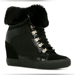 Aldo Ankle Boot Women's wedges Faux Fur Size 10 - Picture 1 of 14