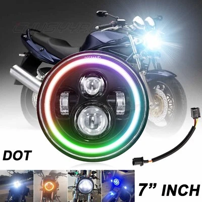FIT Suzuki Bandit 400 600 1200 LED Motorcycle 7" Headlight Turn Signals Ring DRL - Image 1 of 4