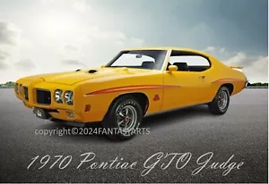 1970 Pontiac GTO Judge Yellow Large Poster Sized Glossy Photo Print 11"x17" - Picture 1 of 1