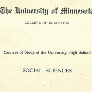 Vintage 1923 University of Minnesota Courses of Study" Social Sciences 28pp. - Picture 1 of 6
